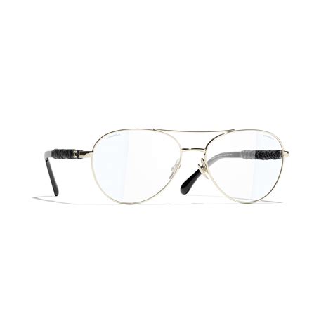 Pilot Blue Light Glasses Metal & Calfskin Light Gold 